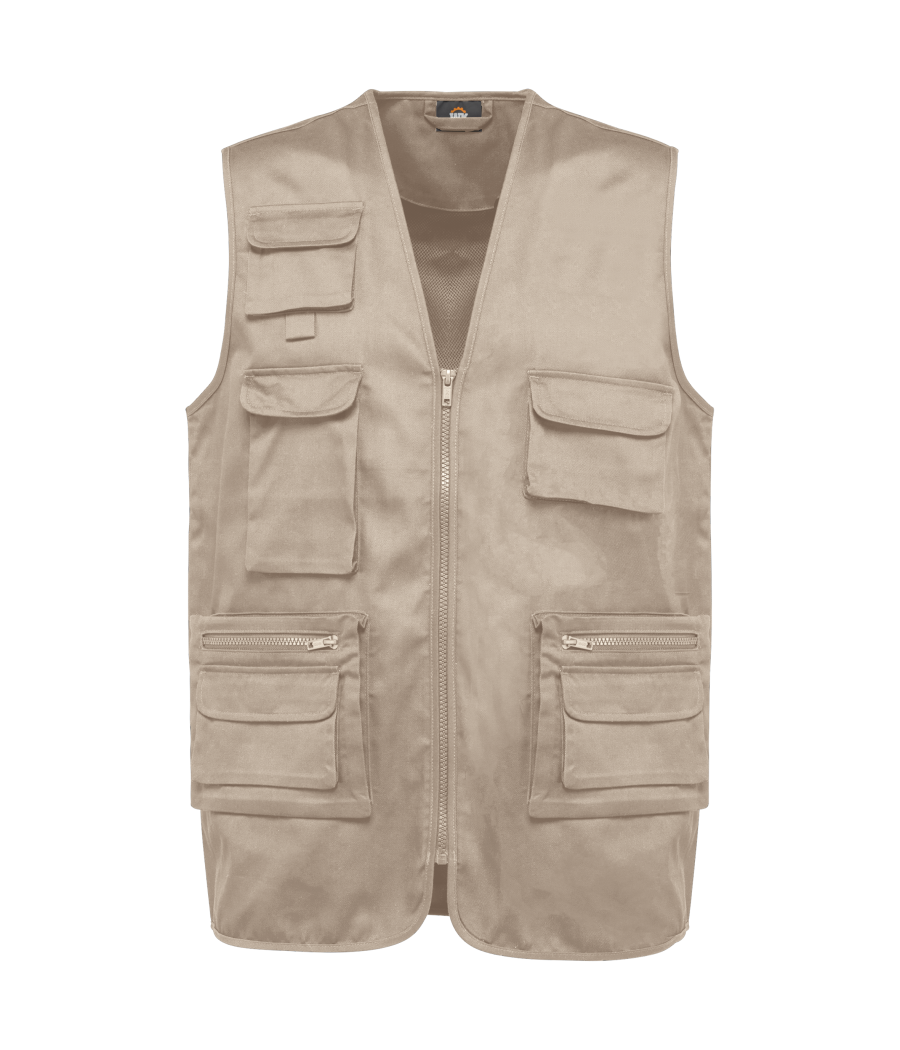 Gilet polycoton multipoches doublé unisexe