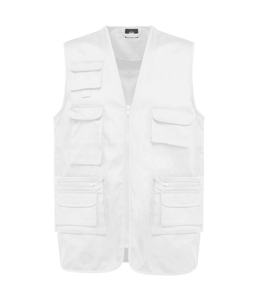 Gilet polycoton multipoches doublé unisexe