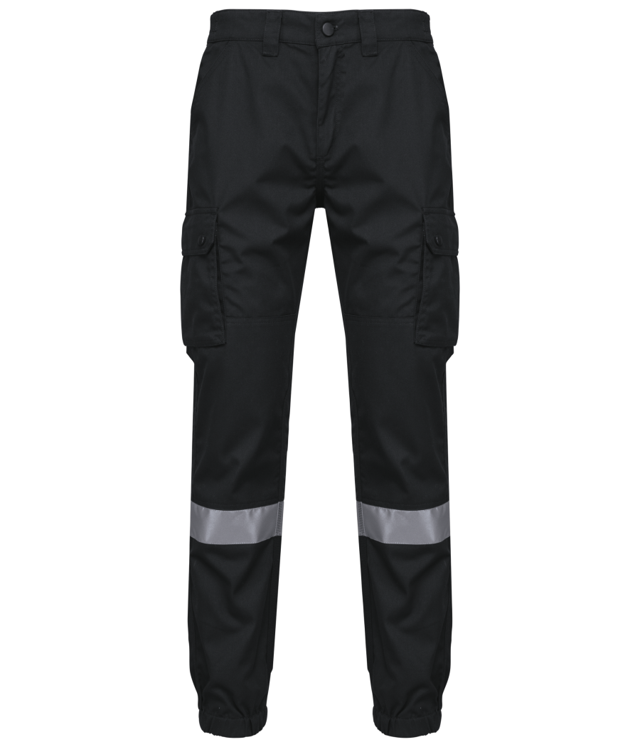 Pantalon cargo unisexe avec bas élastiqué et bande réfléchissante