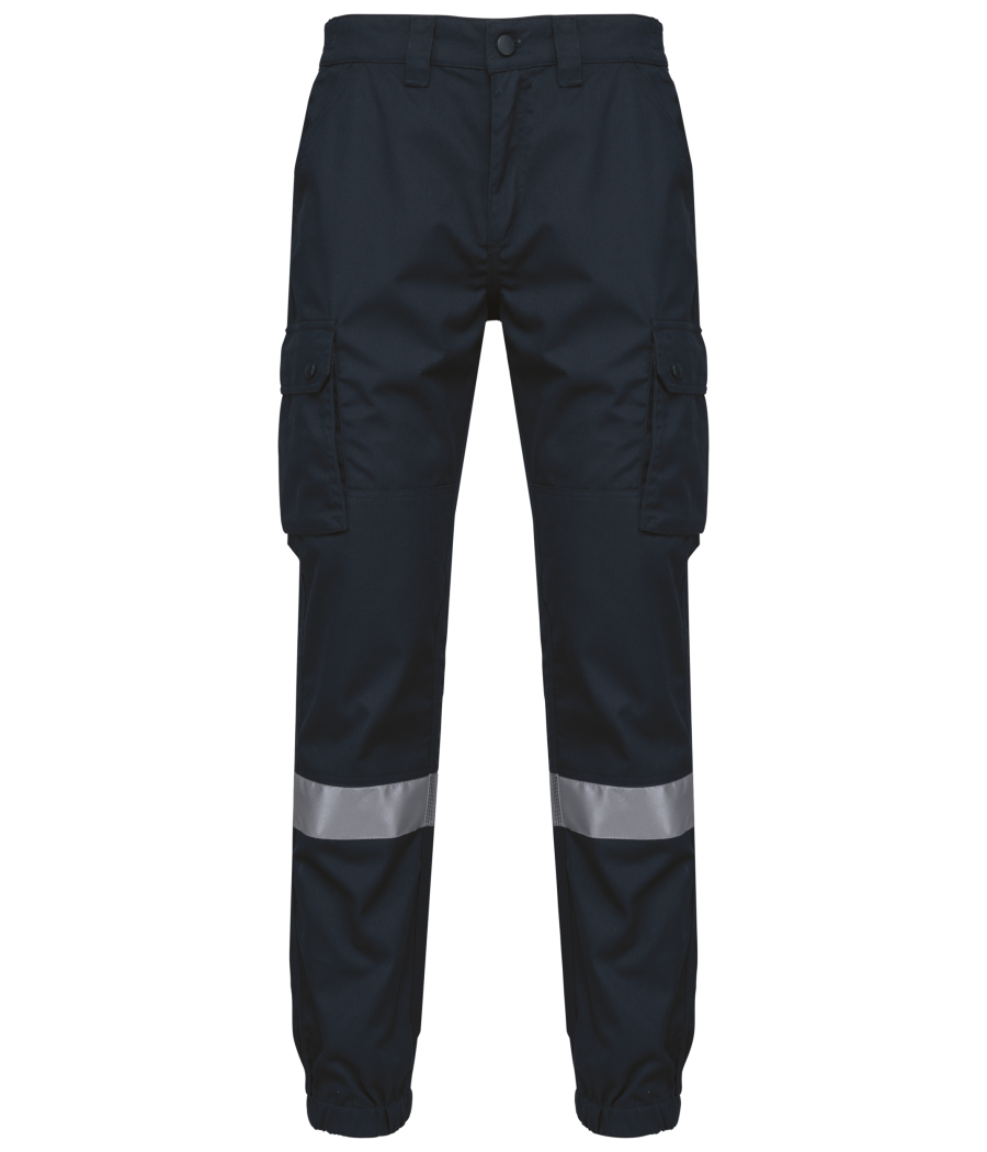 Pantalon cargo unisexe avec bas élastiqué et bande réfléchissante