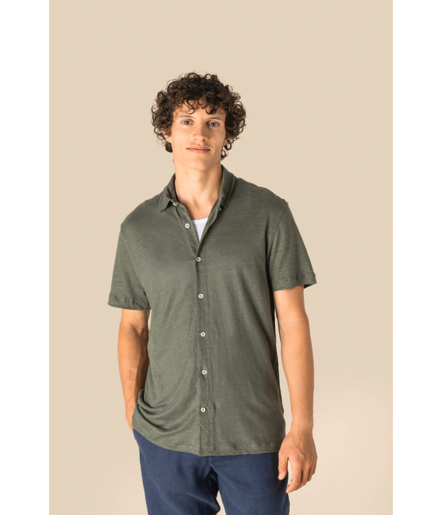 Chemise à manches courtes en lin homme