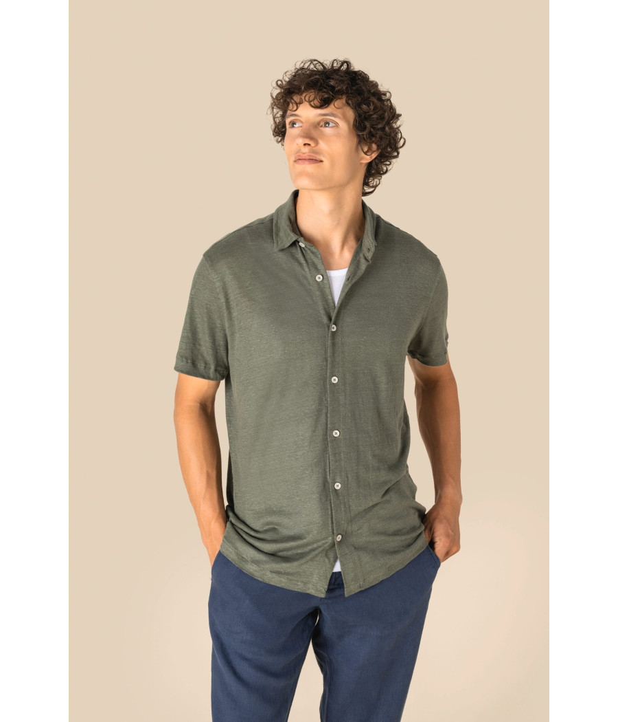 Chemise à manches courtes en lin homme