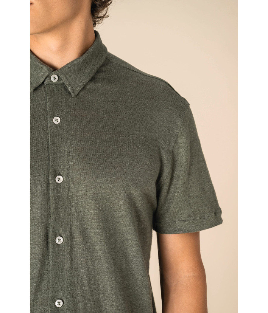 Chemise à manches courtes en lin homme