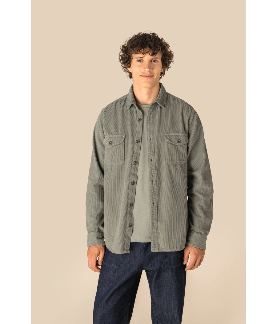 Surchemise écoresponsable délavée en velours côtelé homme