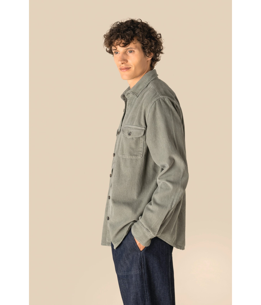 Surchemise écoresponsable délavée en velours côtelé homme