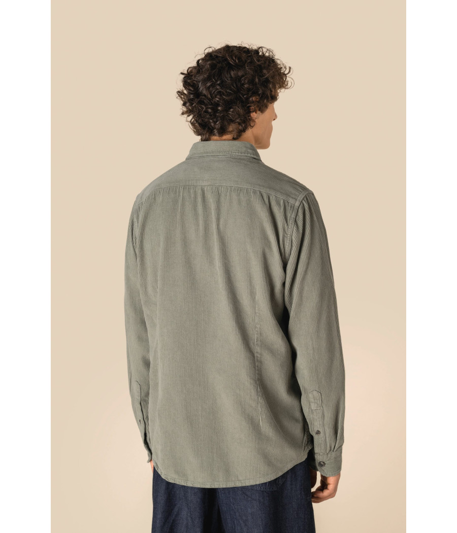 Surchemise écoresponsable délavée en velours côtelé homme