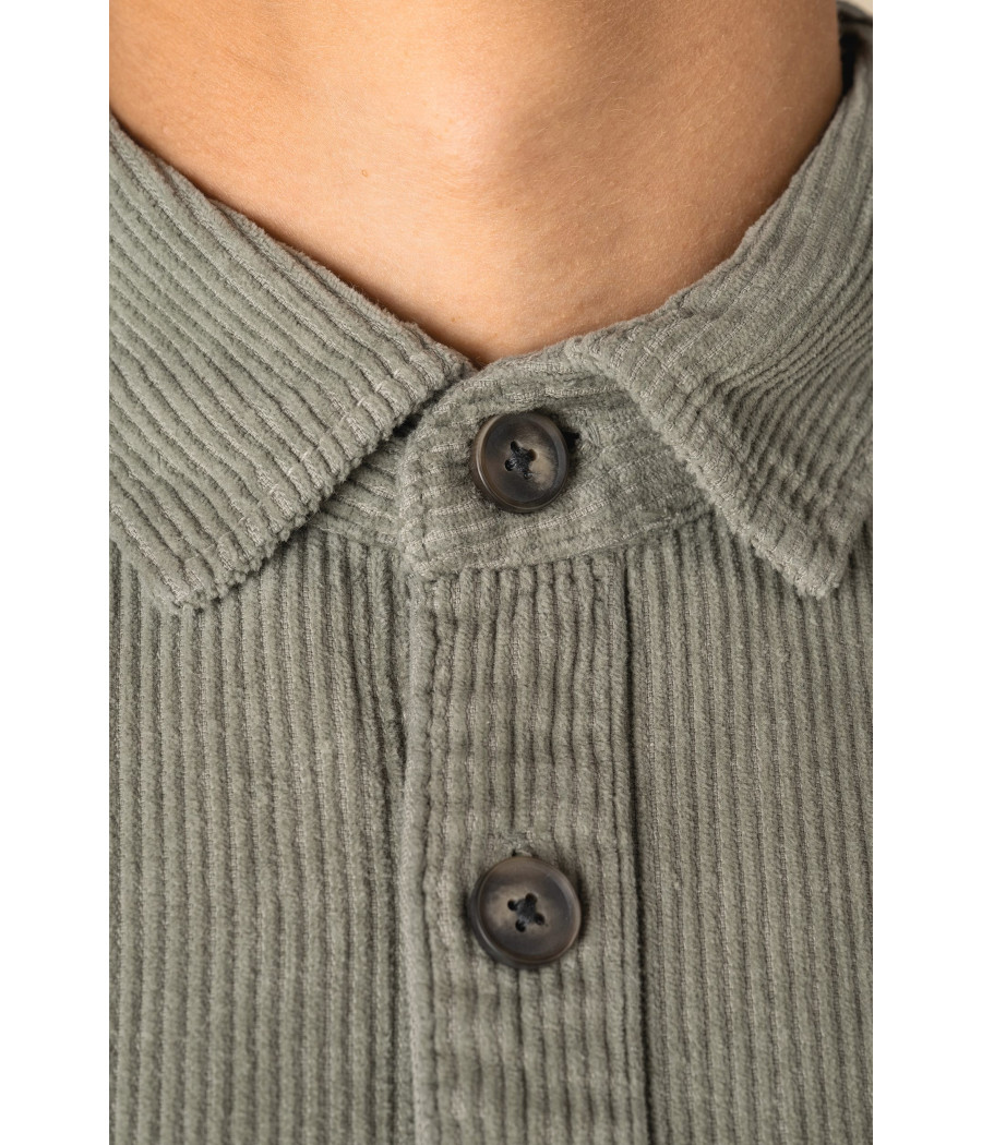 Surchemise écoresponsable délavée en velours côtelé homme