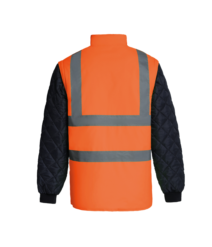 Veste matelassée haute visibilité avec manches détachables