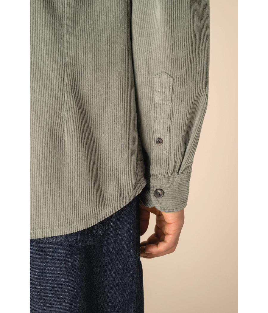 Surchemise écoresponsable délavée en velours côtelé homme