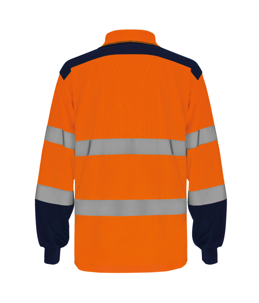 Polo bicolore manches longues haute visibilité