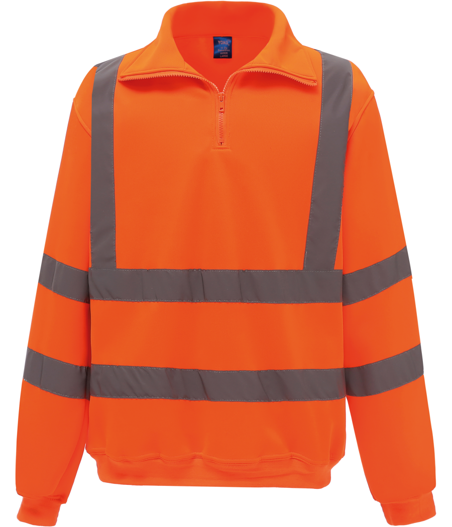 Sweat-shirt 1/4 zip haute visibilité
