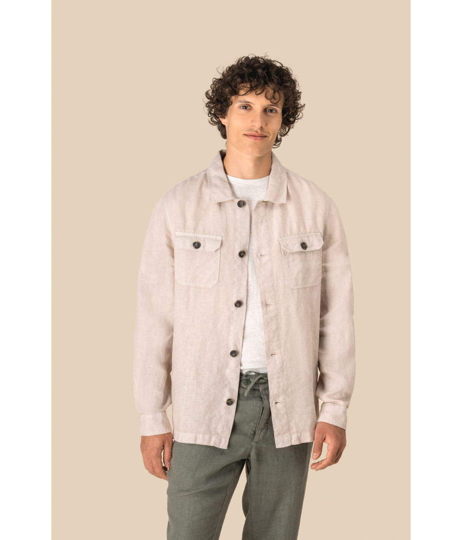 Surchemise délavée en lin homme