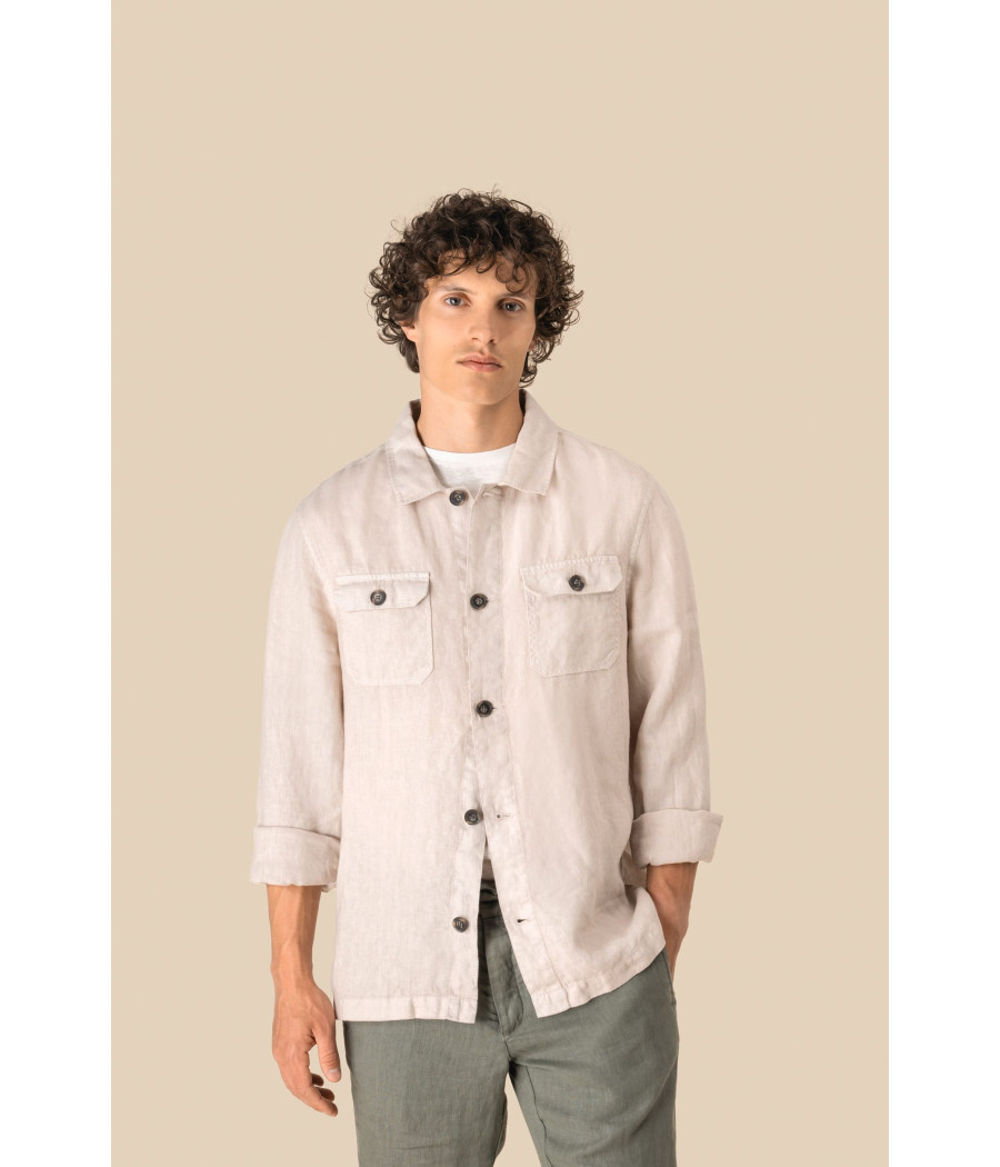 Surchemise délavée en lin homme