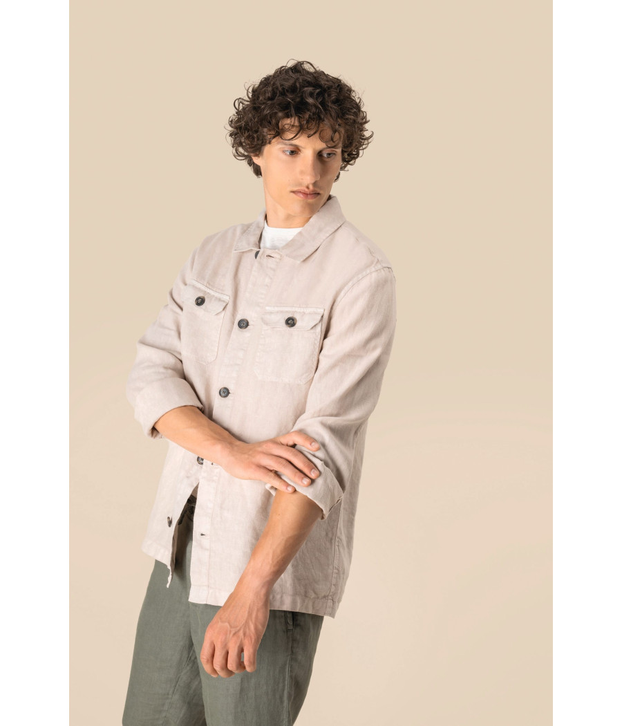 Surchemise délavée en lin homme