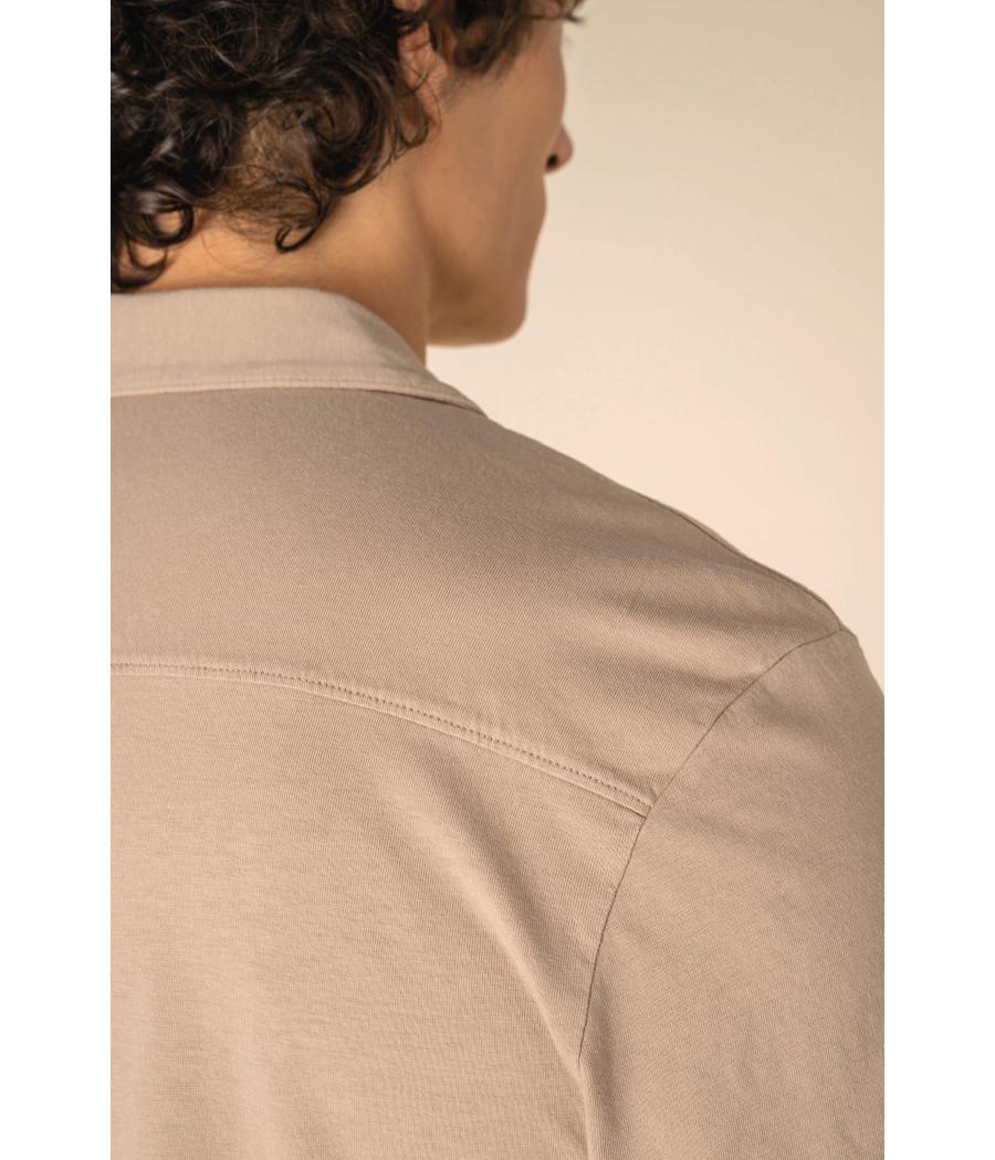 Chemise écoresponsable à col bowling délavée en jersey manches courtes homme
