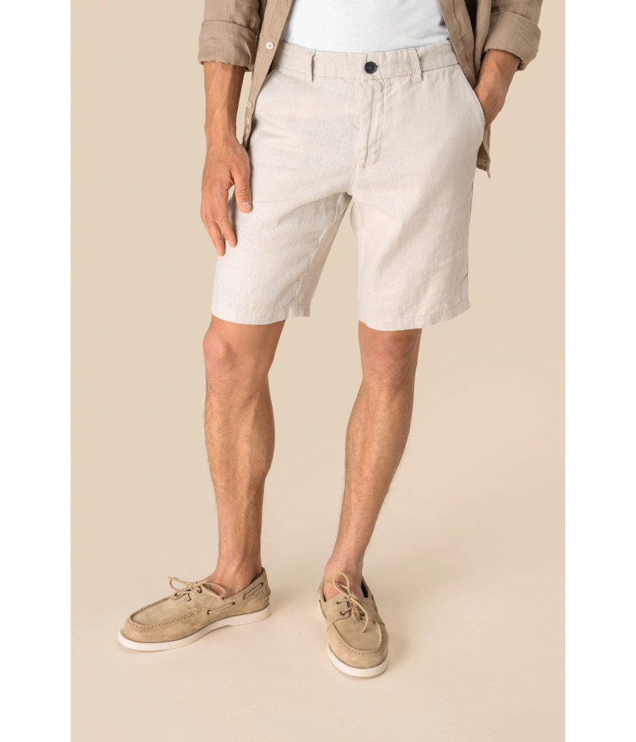 Bermuda en lin homme