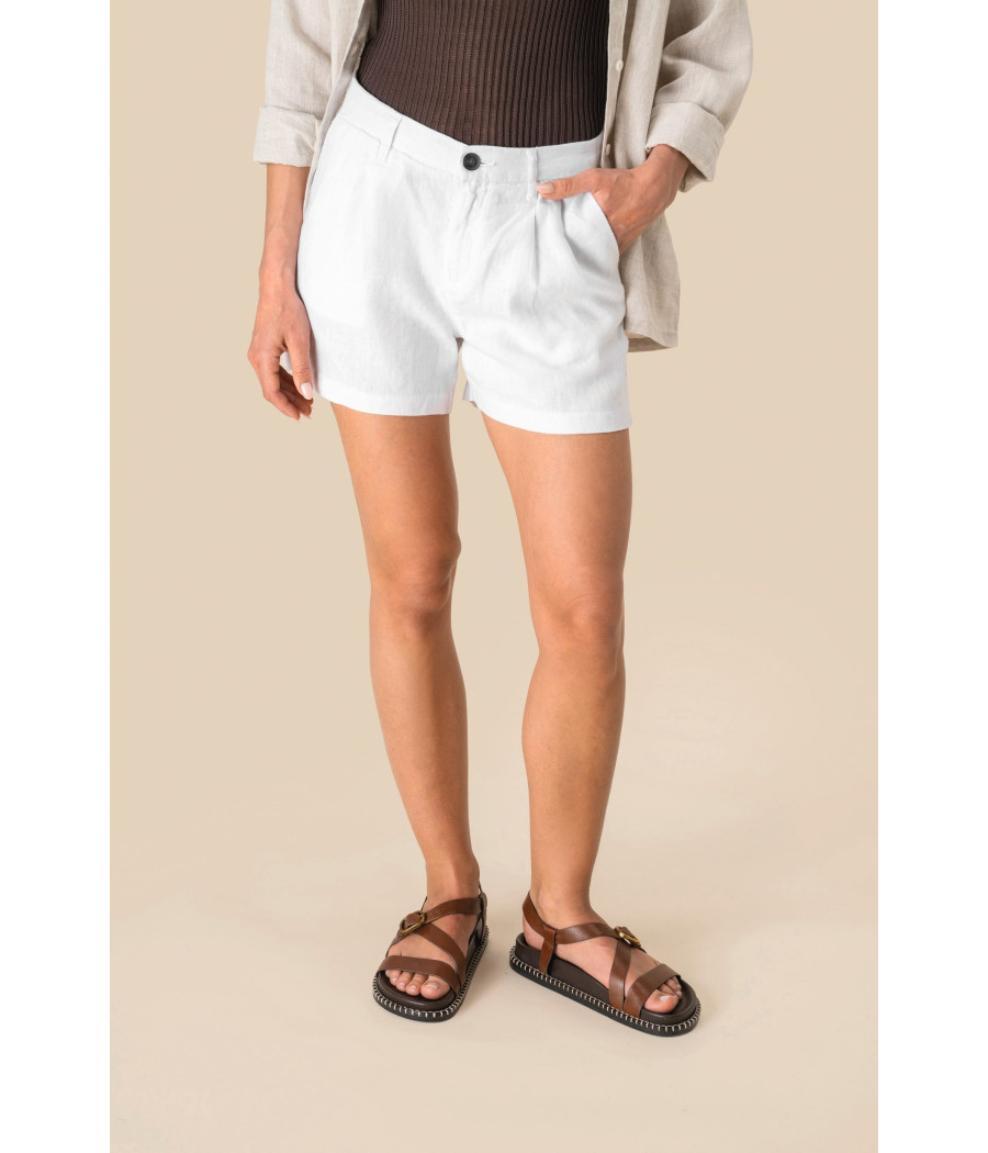 Short en lin femme