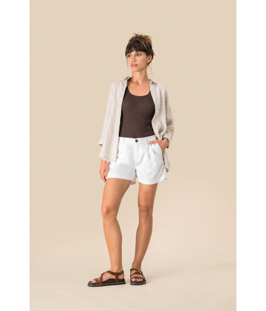 Short en lin femme