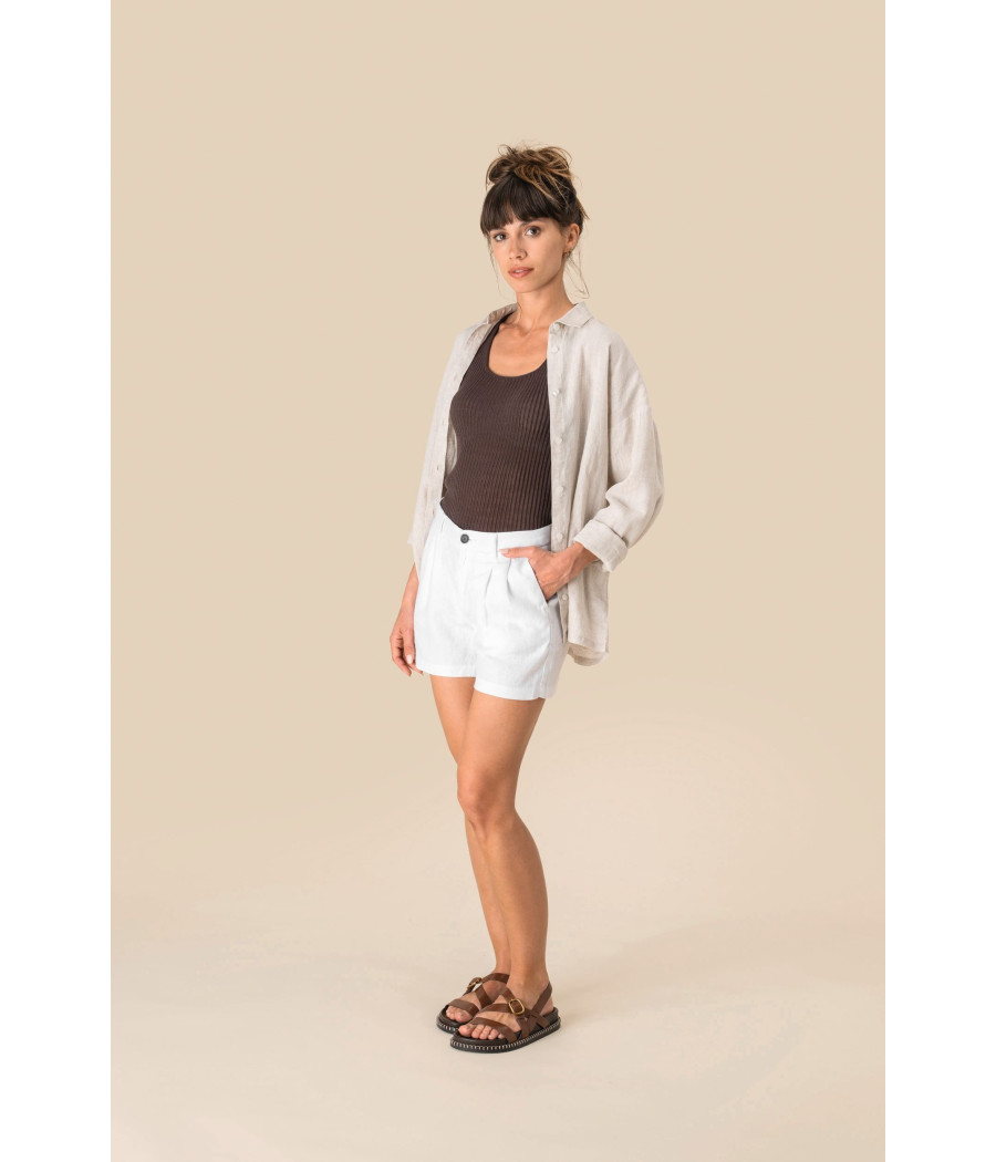 Short en lin femme