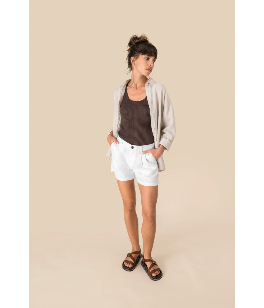 Short en lin femme
