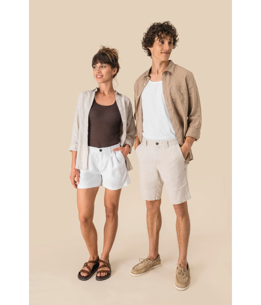 Short en lin femme
