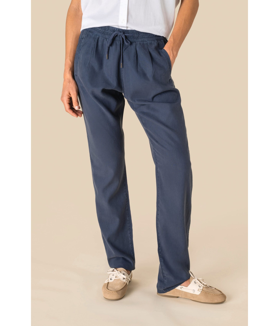 Pantalon écoresponsable délavé en lyocell femme