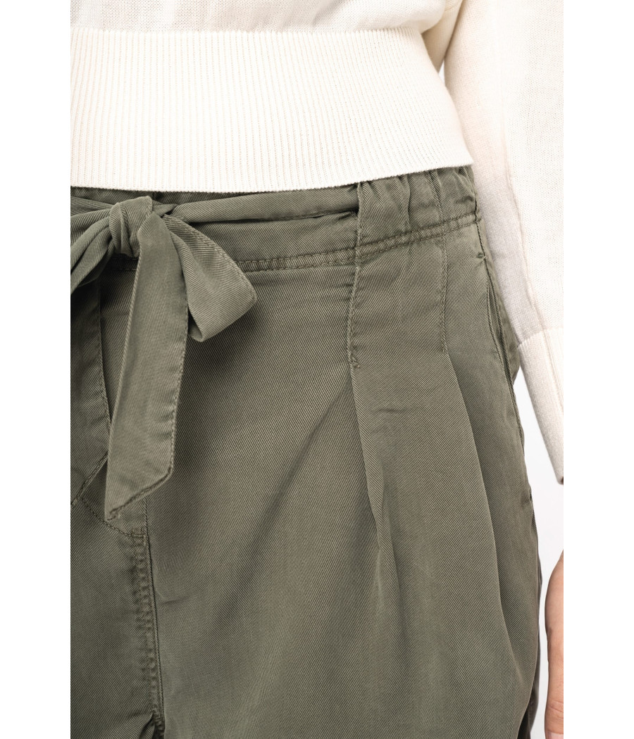 Short écoresponsable délavé en lyocell femme