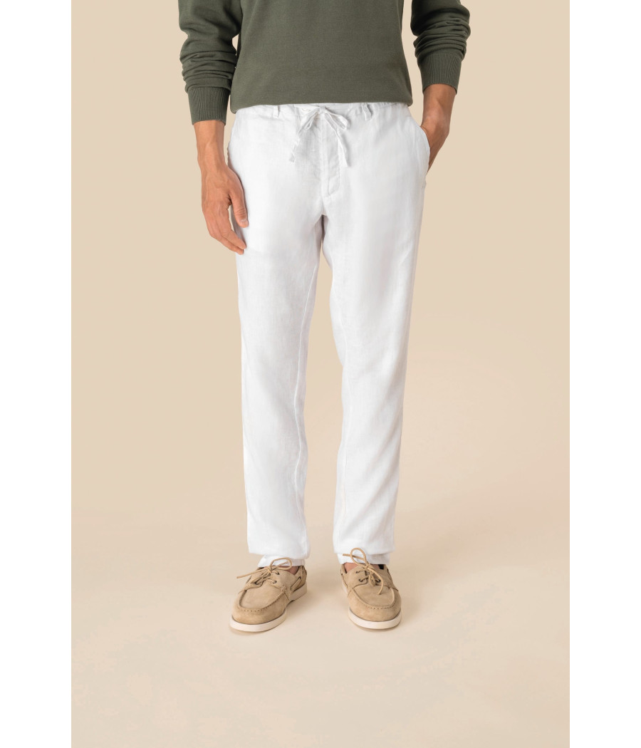 Pantalon délavé en lin homme