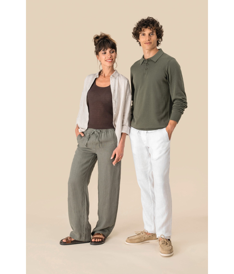 Pantalon délavé en lin homme