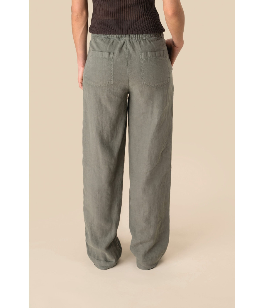Pantalon délavé en lin femme