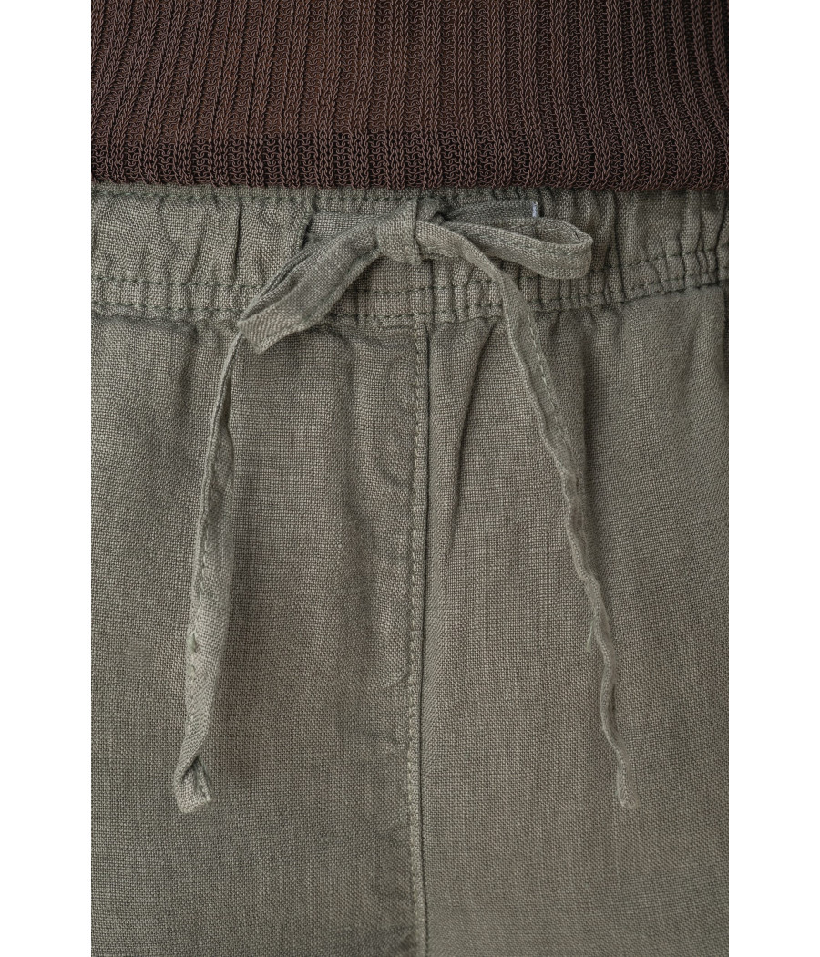 Pantalon délavé en lin femme