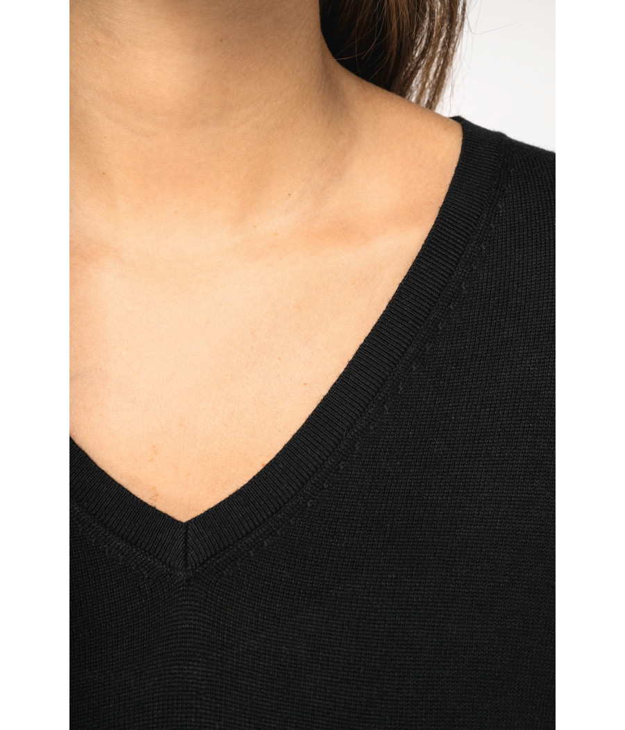 Pull écoresponsable col V en lyocell femme