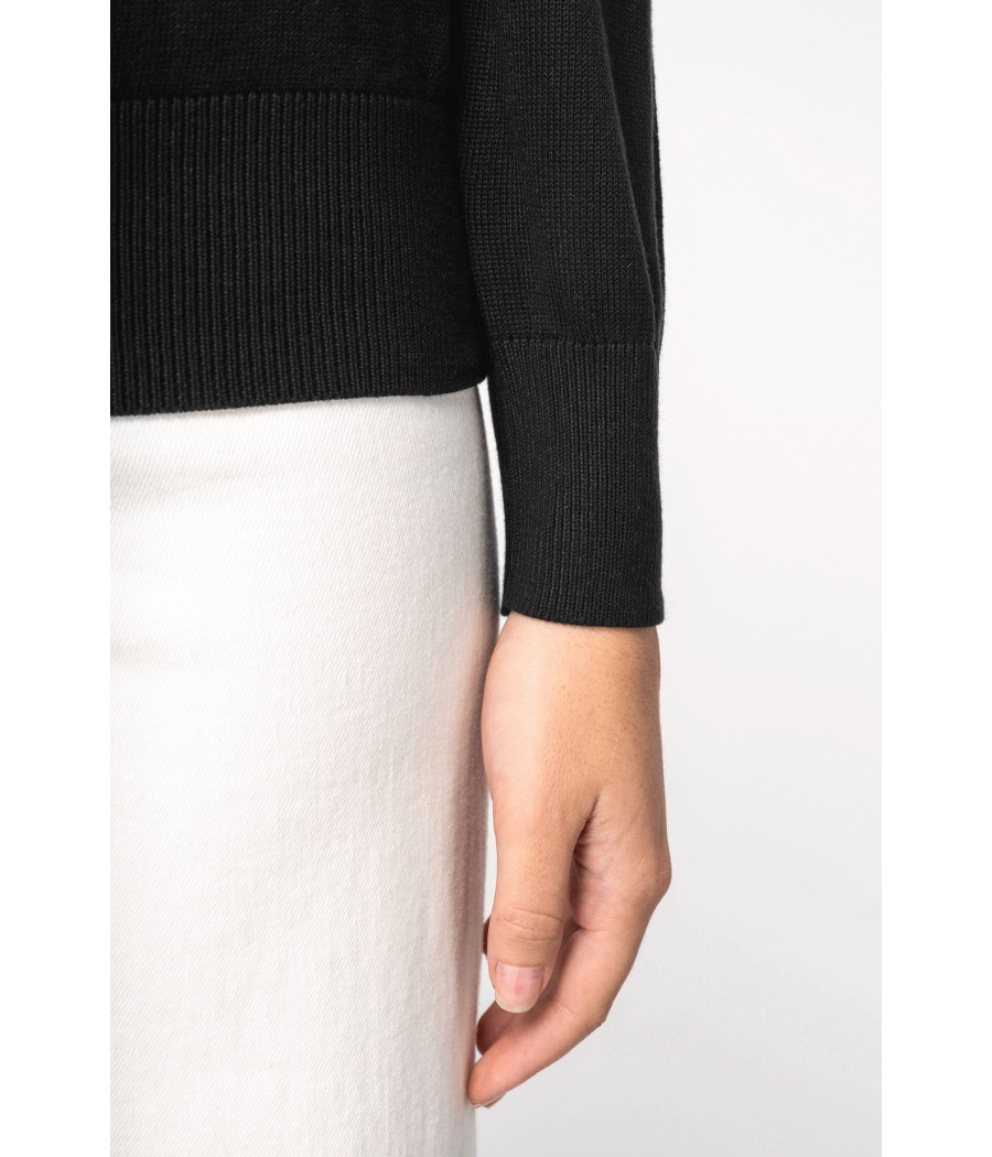 Pull écoresponsable col V en lyocell femme