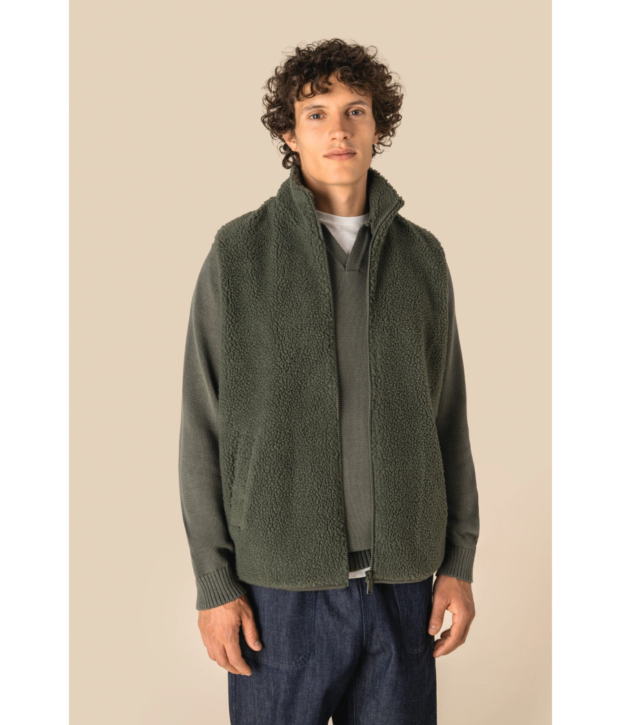 Veste sans manches en sherpa homme