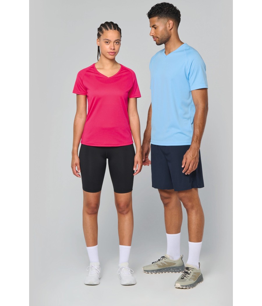 T-shirt de sport manches courtes col v homme