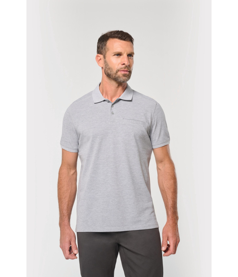 Polo unisexe écoresponsable avec poche poitrine