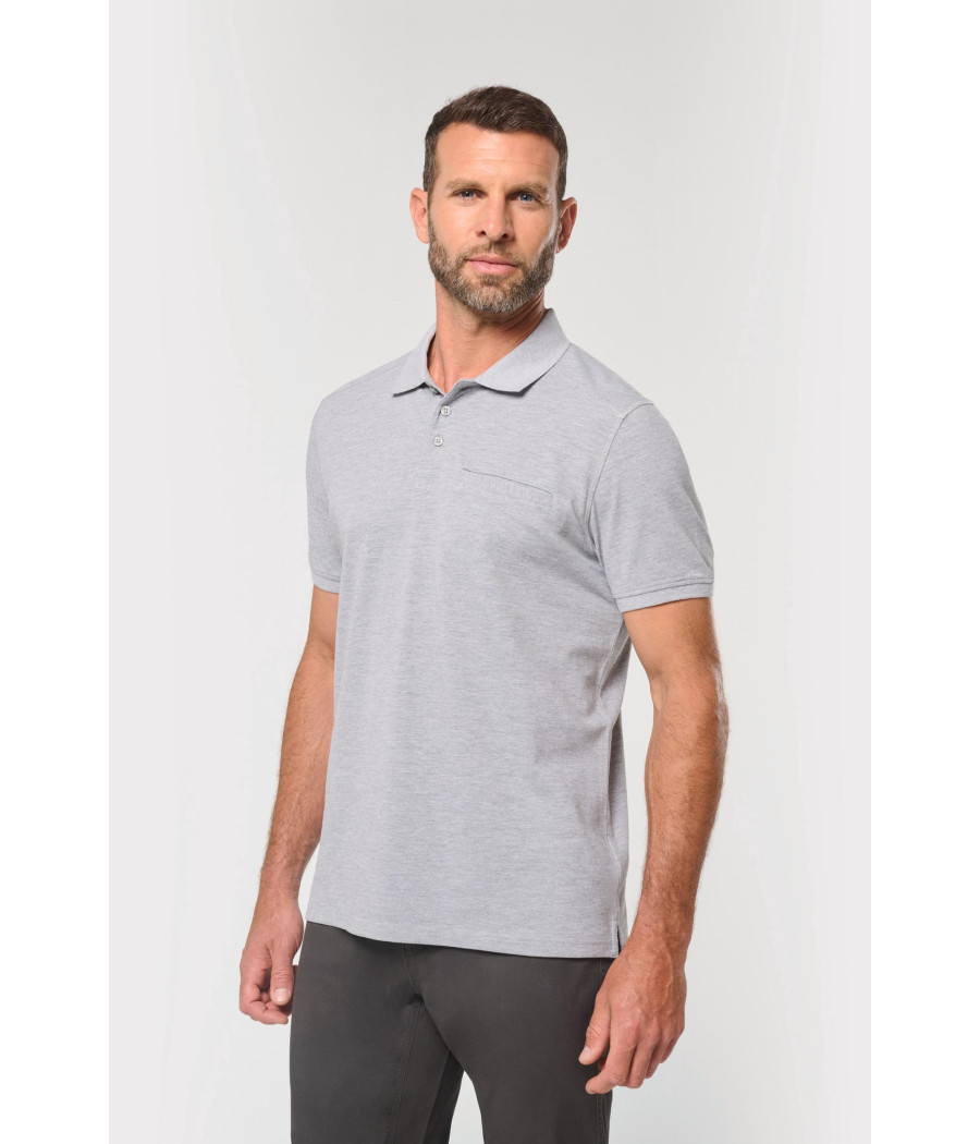 Polo unisexe écoresponsable avec poche poitrine