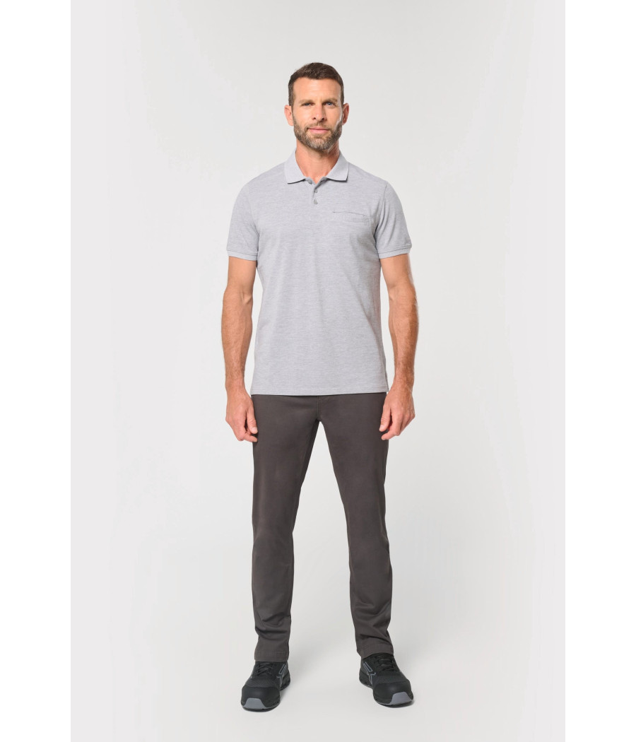 Polo unisexe écoresponsable avec poche poitrine