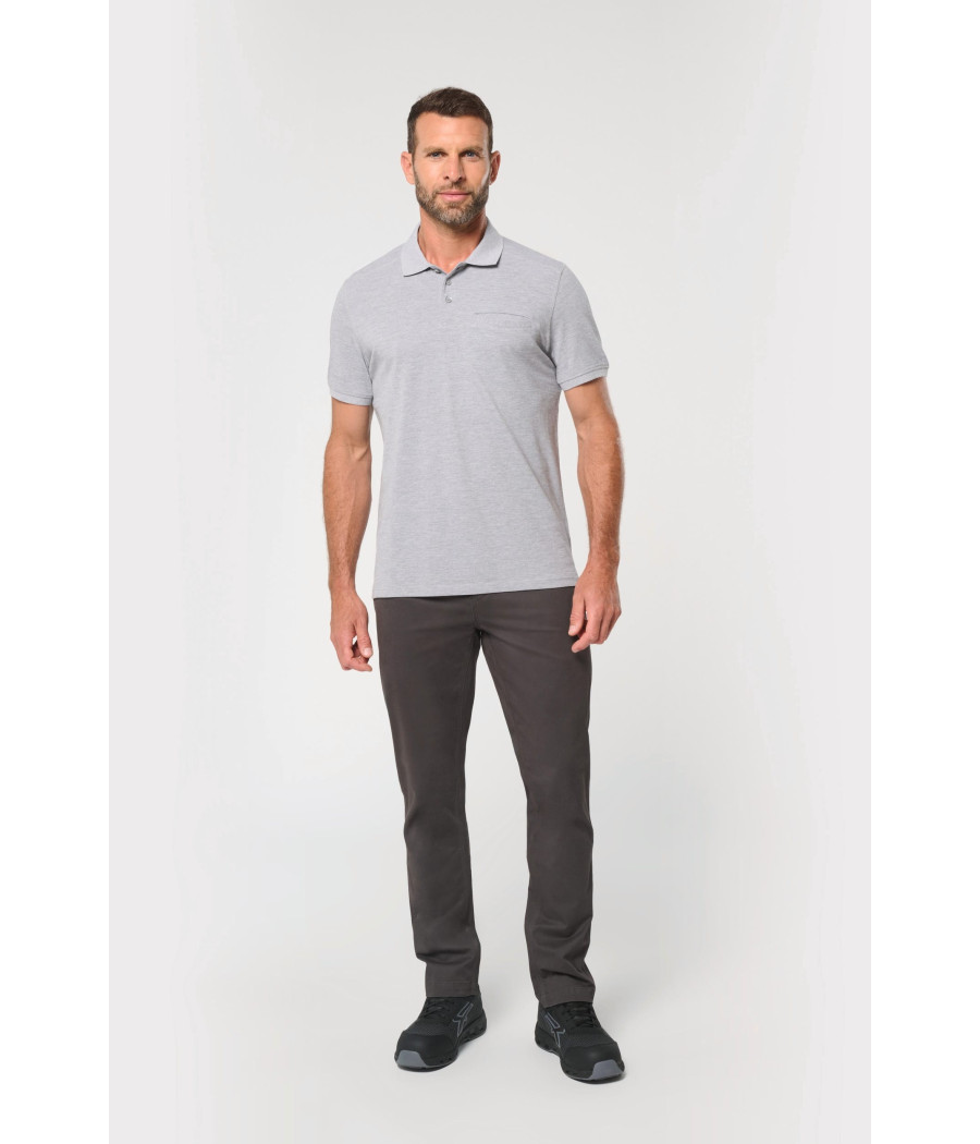 Polo unisexe écoresponsable avec poche poitrine