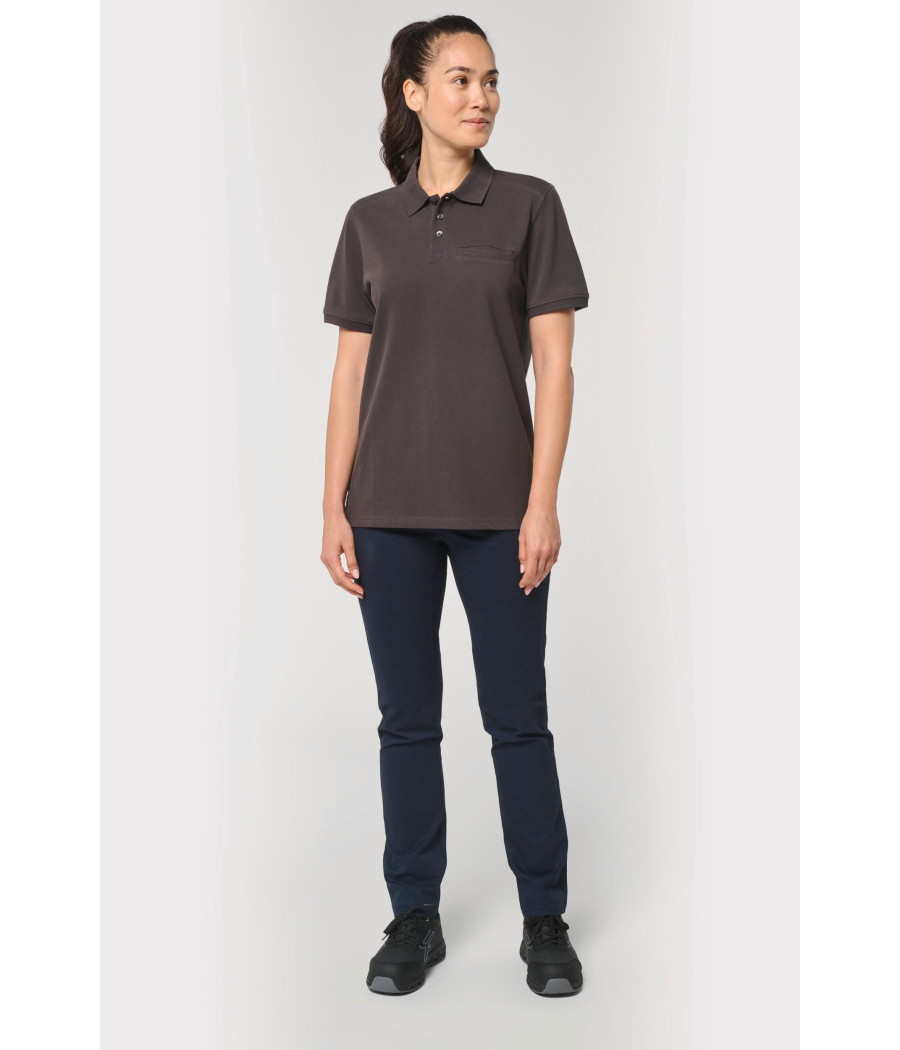 Polo unisexe écoresponsable avec poche poitrine