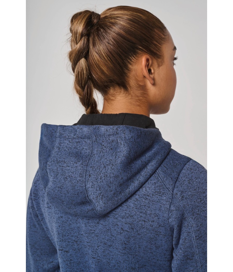 Veste à capuche chinée femme