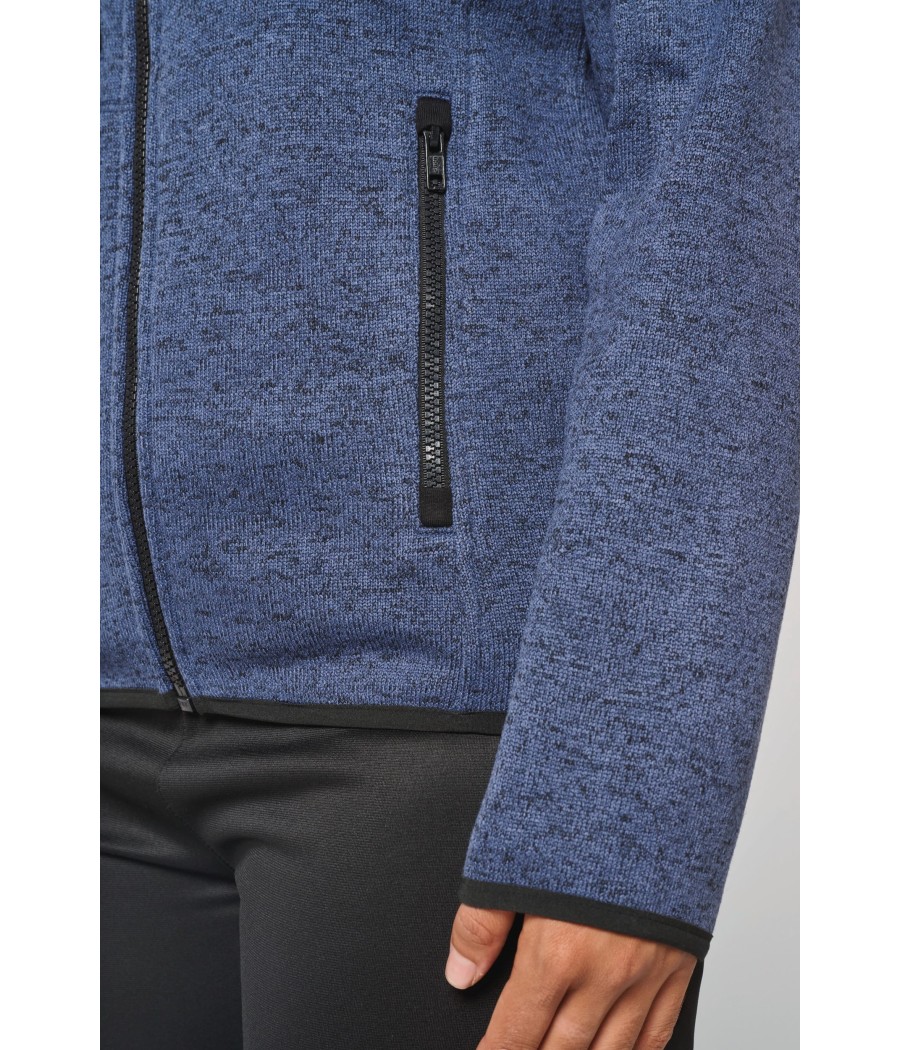 Veste à capuche chinée femme