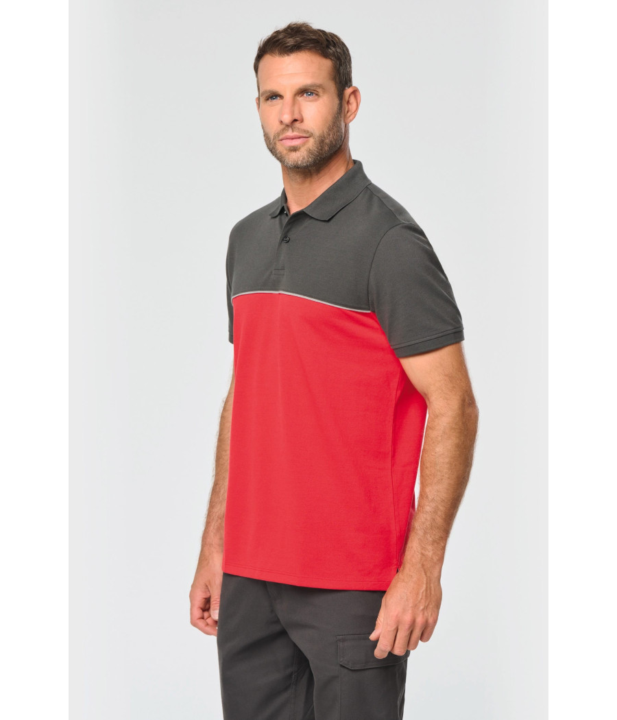 Polo bicolore écoresponsable manches courtes unisexe