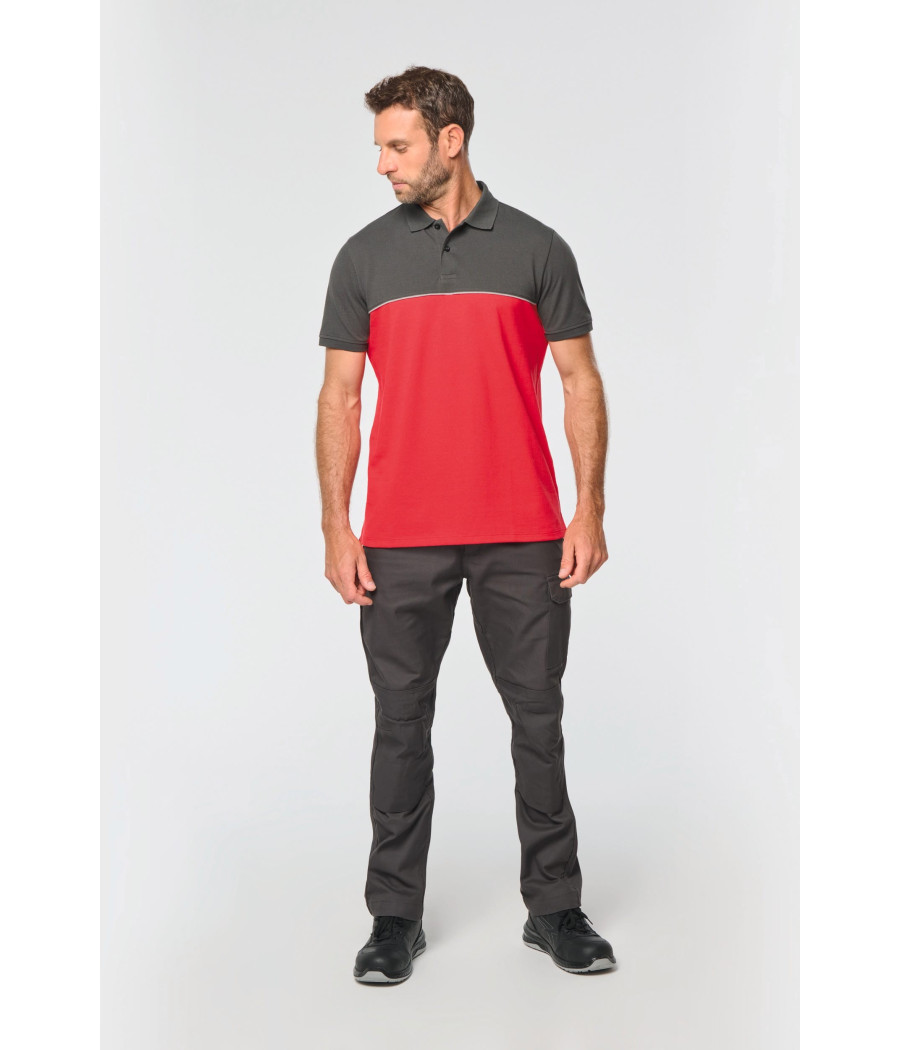 Polo bicolore écoresponsable manches courtes unisexe