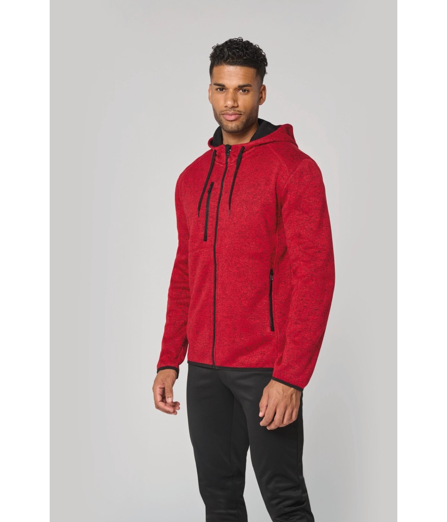 Veste à capuche chinée homme