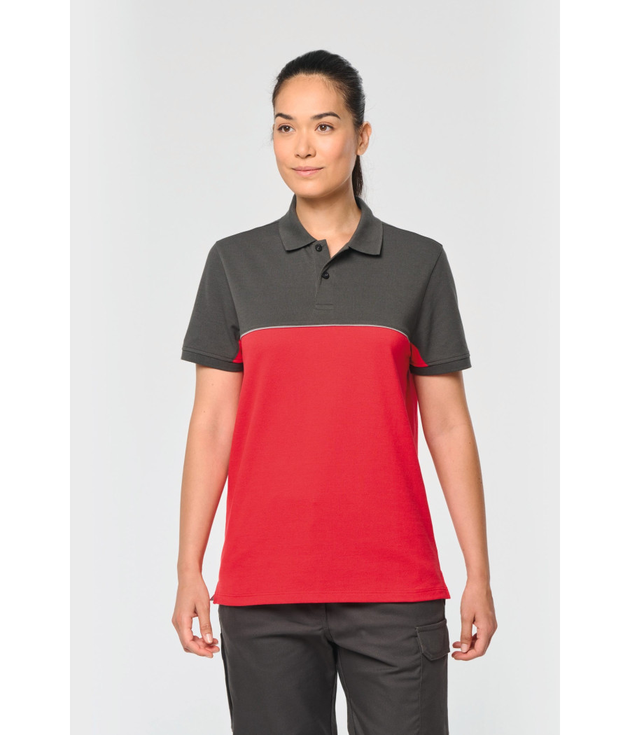 Polo bicolore écoresponsable manches courtes unisexe