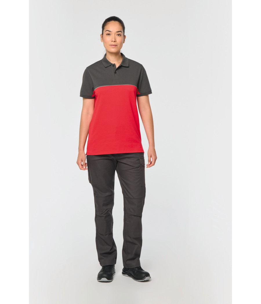 Polo bicolore écoresponsable manches courtes unisexe