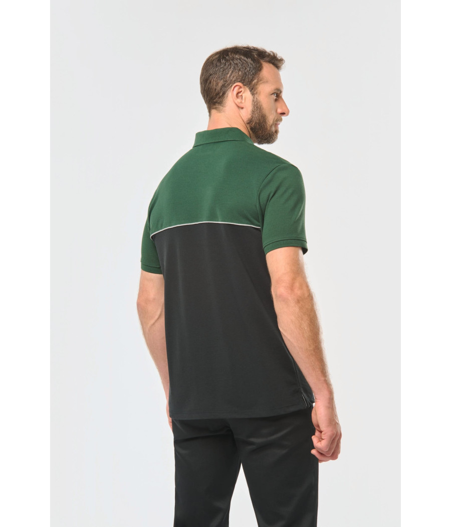 Polo bicolore écoresponsable manches courtes unisexe