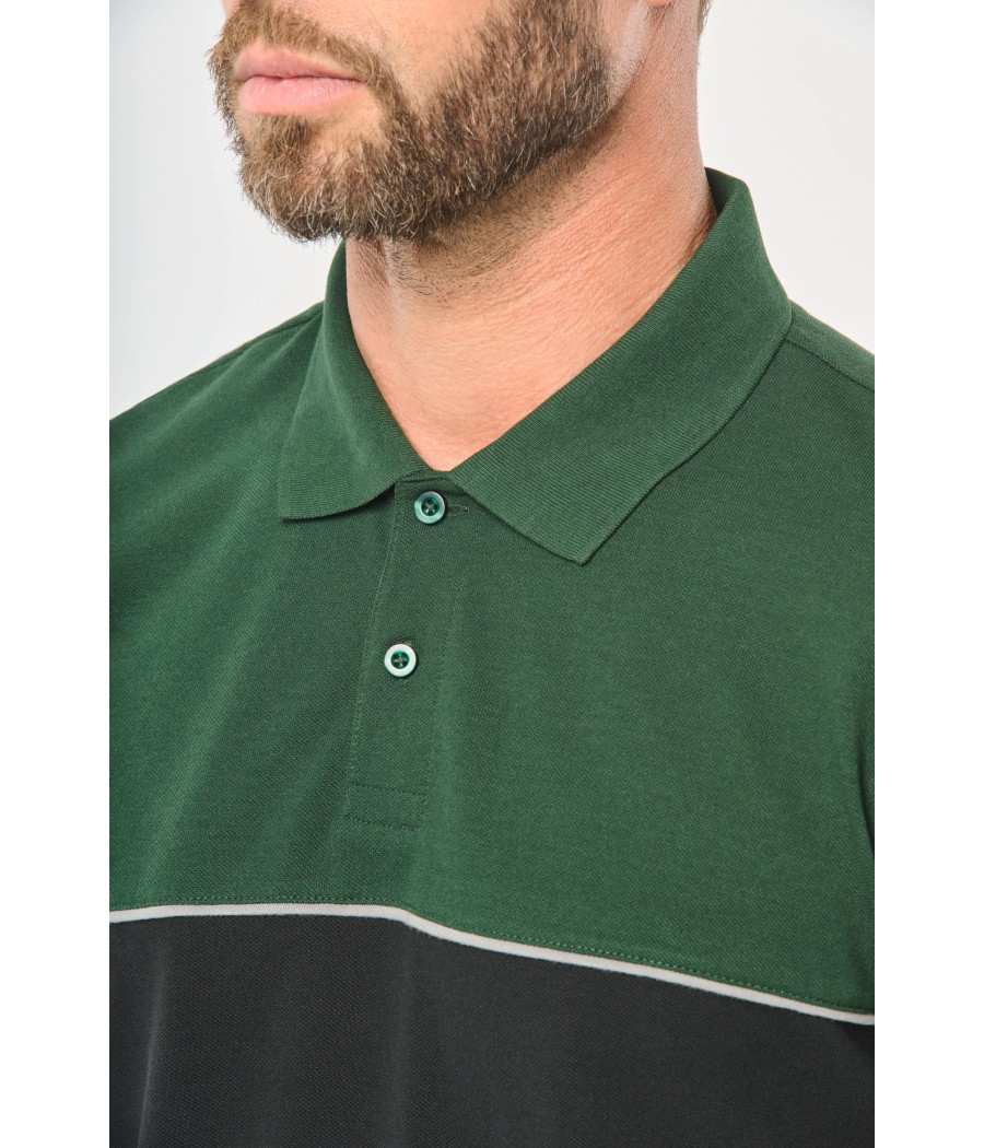 Polo bicolore écoresponsable manches courtes unisexe