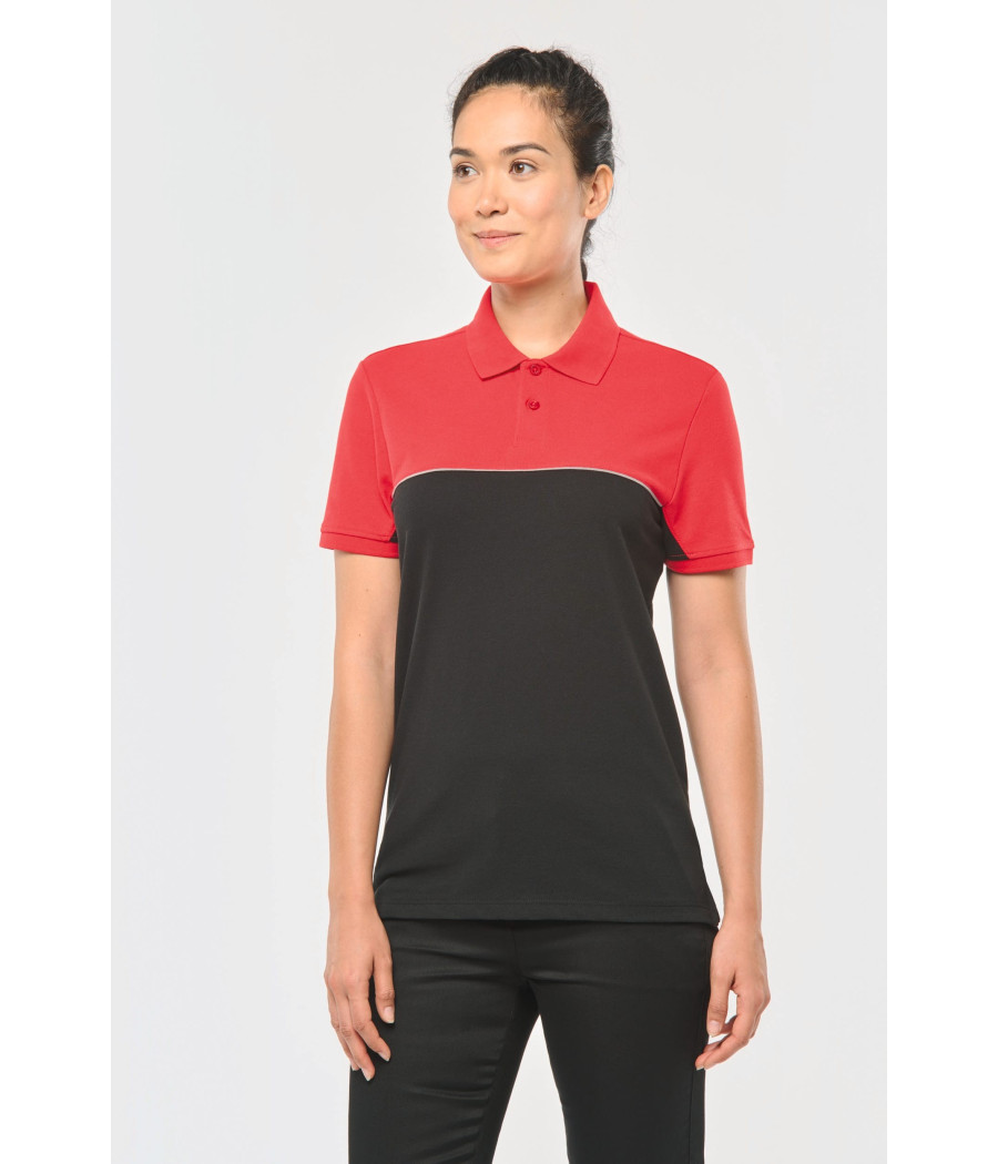 Polo bicolore écoresponsable manches courtes unisexe